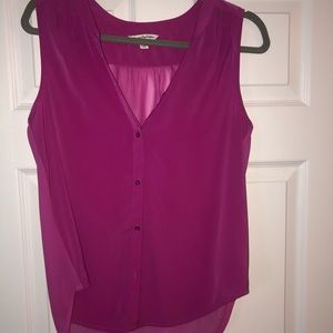 American Eagle Pink Flowy Button-up Tank Top